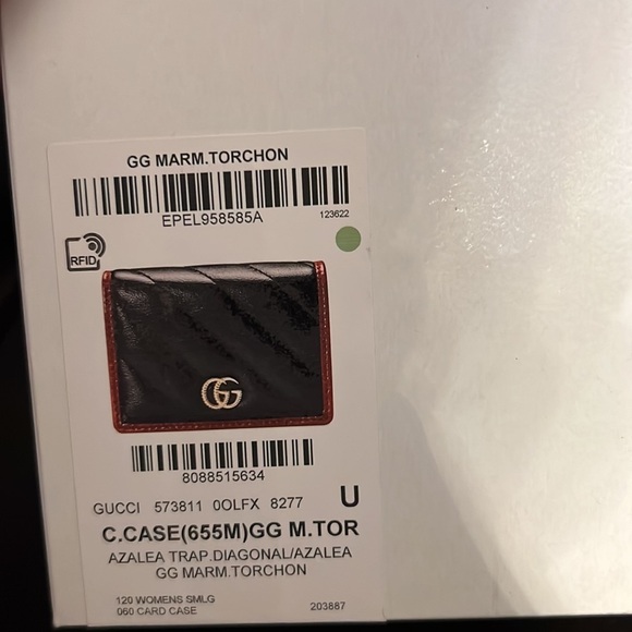 Gucci GG marmont black and red leather zip up bifold compact wallet - Picture 10 of 10